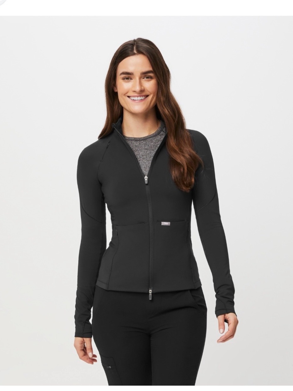 FIGS ContourKnit Scrub Jacket Women's Black Large